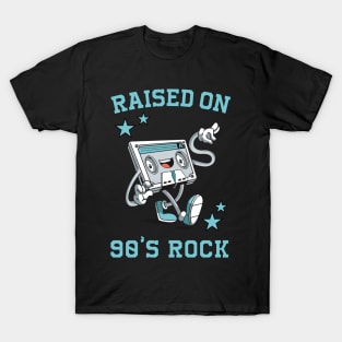 Raised on 90's Rock: Funny Retro Cassette Tape T-Shirt